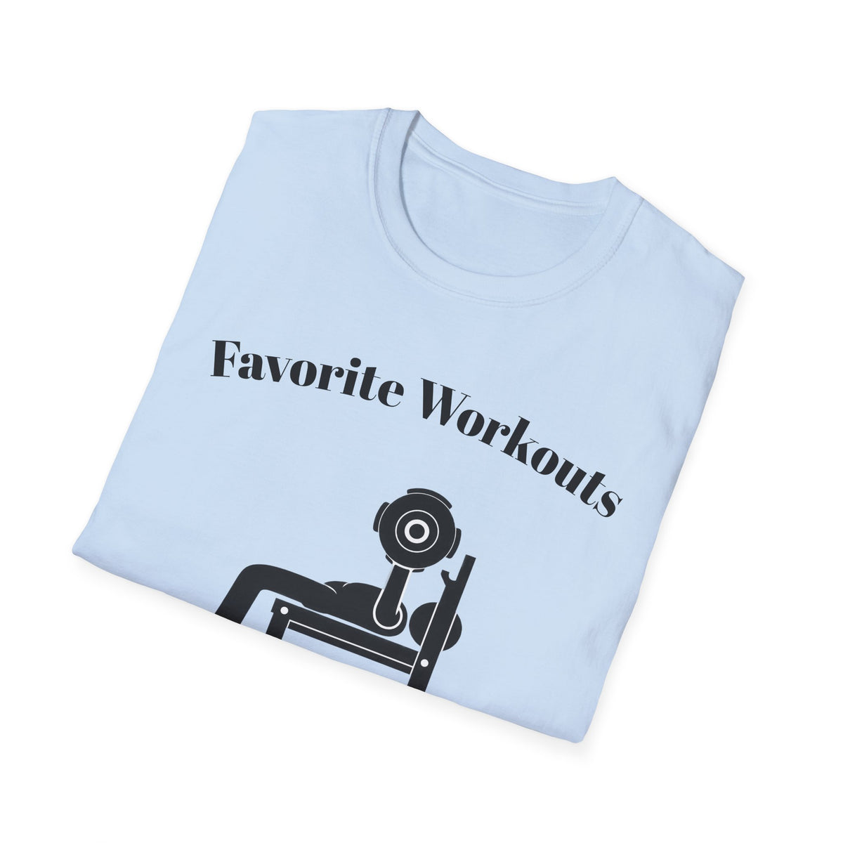 Favorite Workouts T-Shirt — Gym Exercise Icons Tee for Fitness Lovers