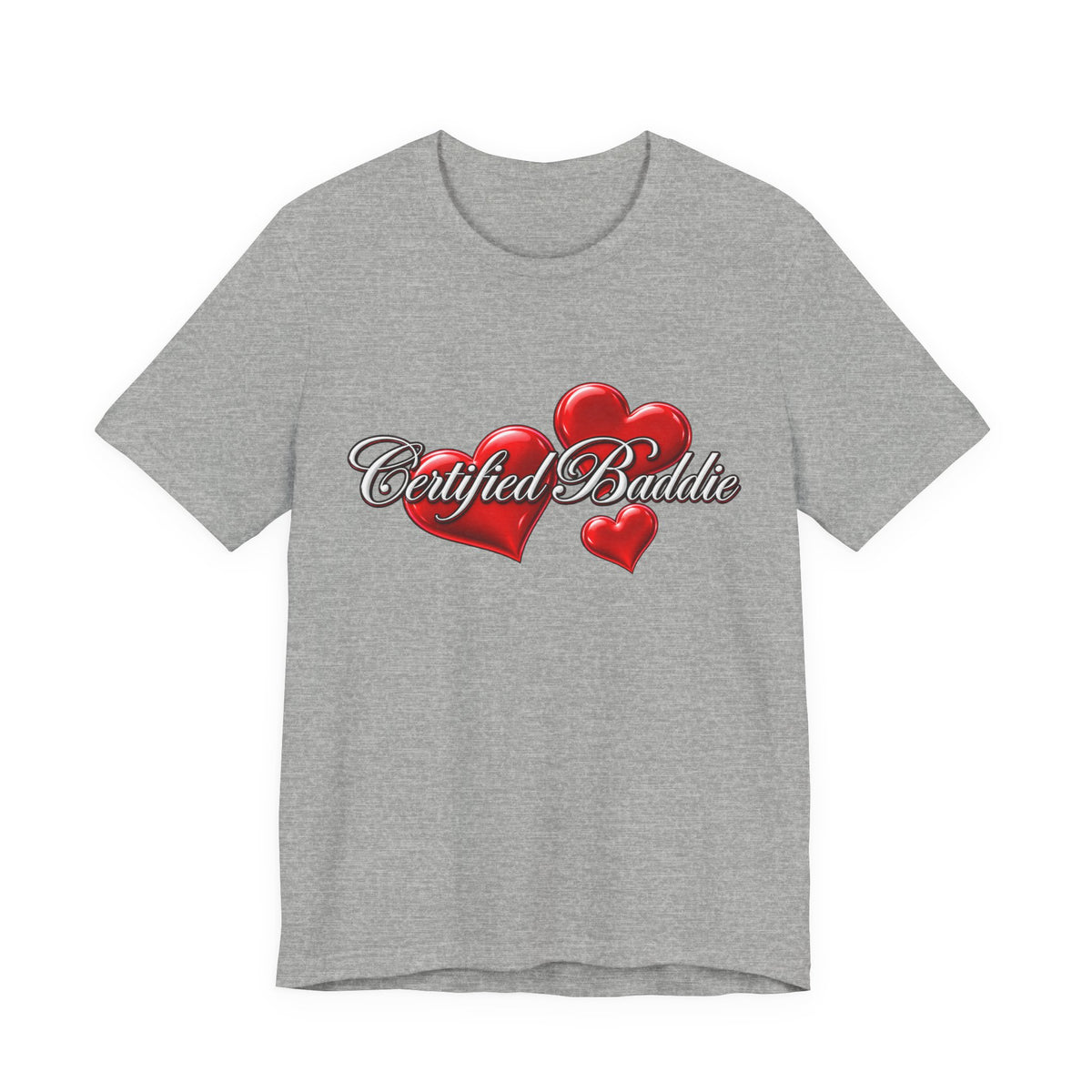 "Certified Baddie" Red Hearts Graphic Tee