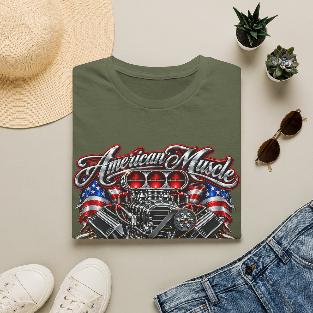 American Muscle Engine Graphic Tee