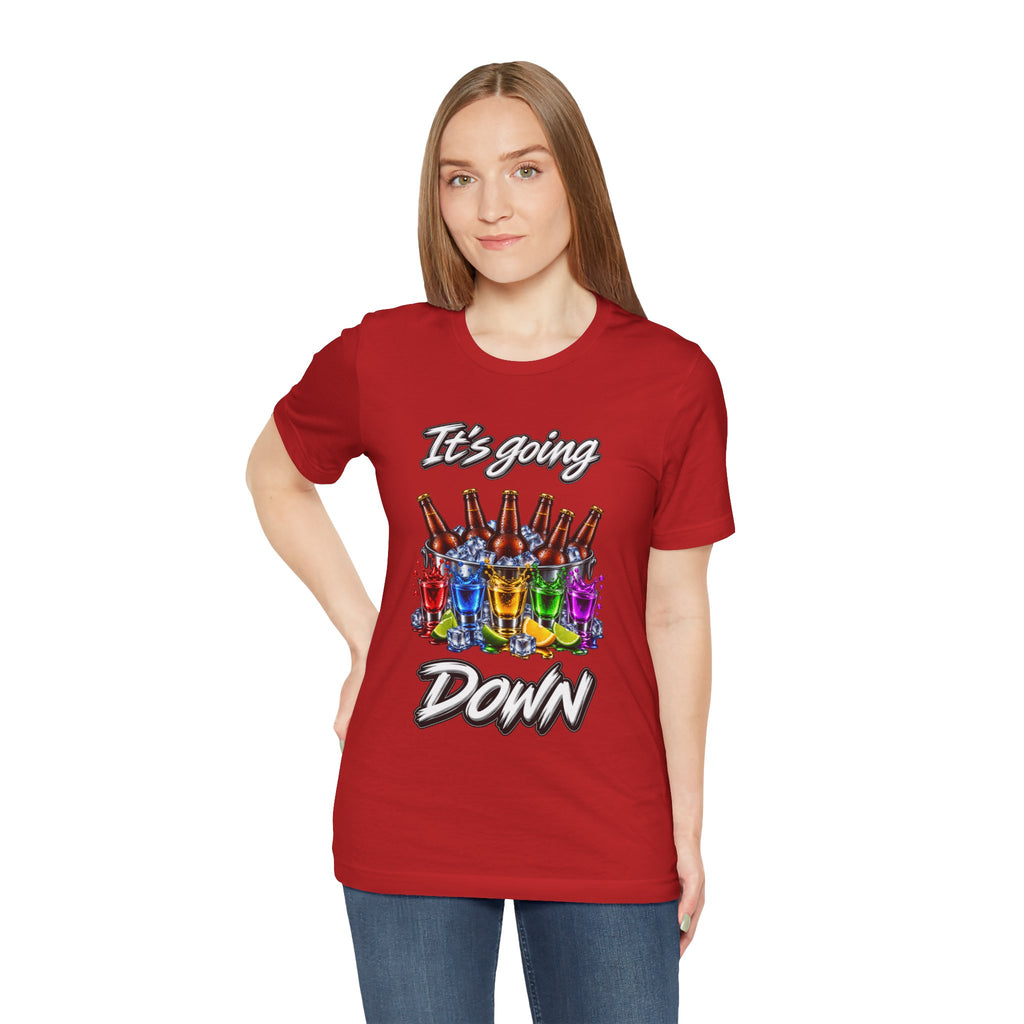 It's Going Down Party T-Shirt — Colorful Bottles and Shots