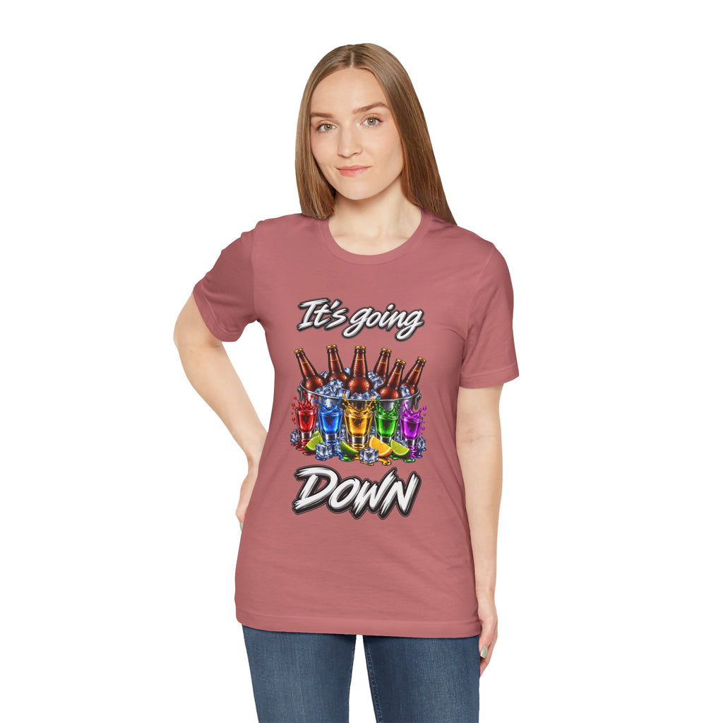 It's Going Down Party T-Shirt — Colorful Bottles and Shots