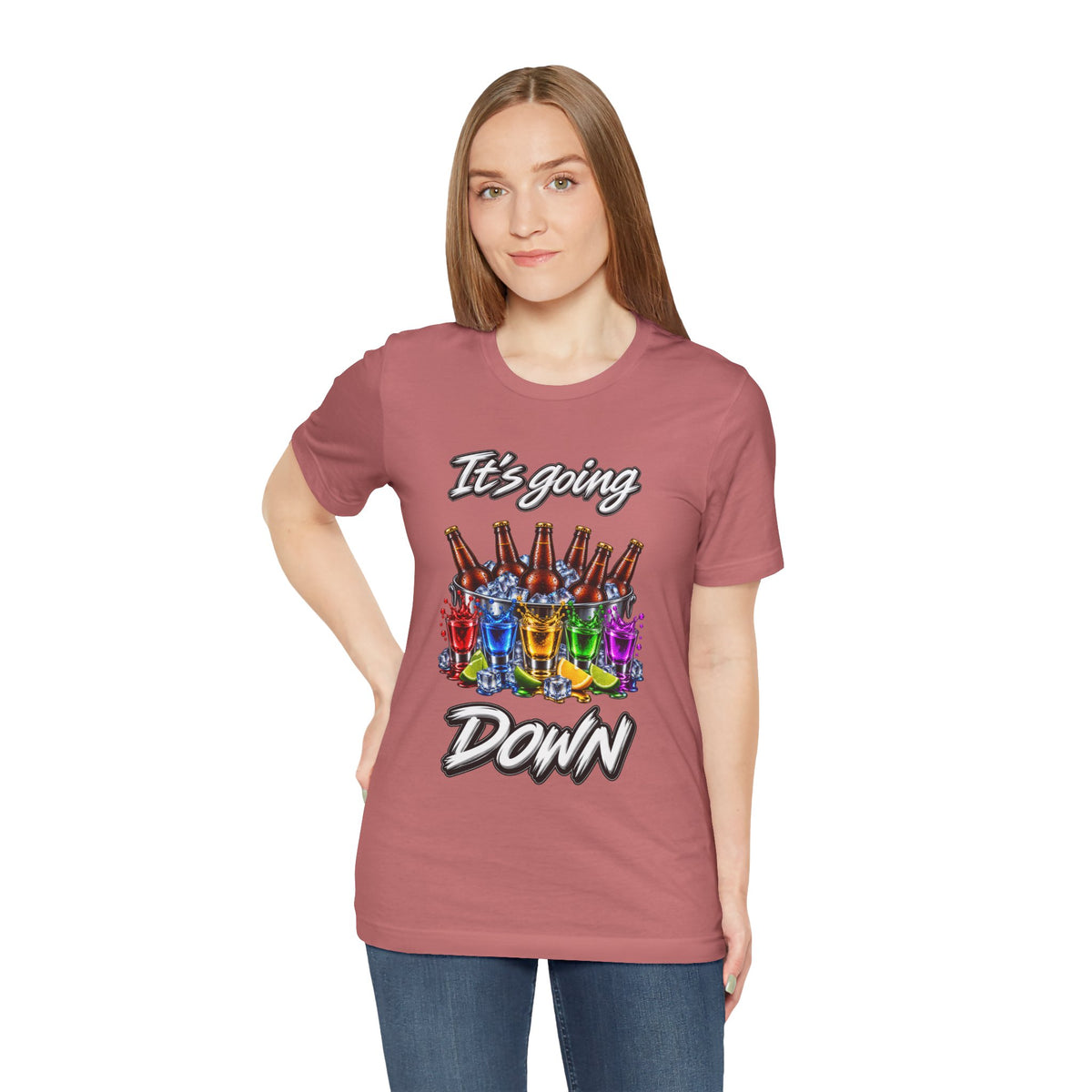 It's Going Down Party T-Shirt — Colorful Bottles and Shots