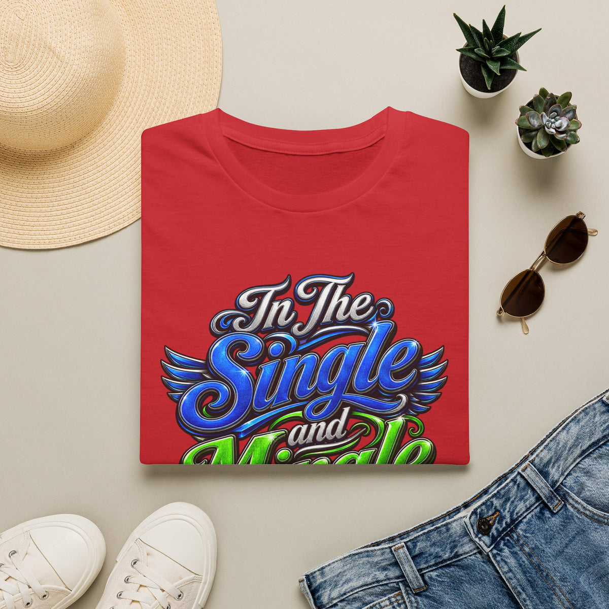 "In The Single and Mingle Stage" T-Shirt — Fun Party Tee