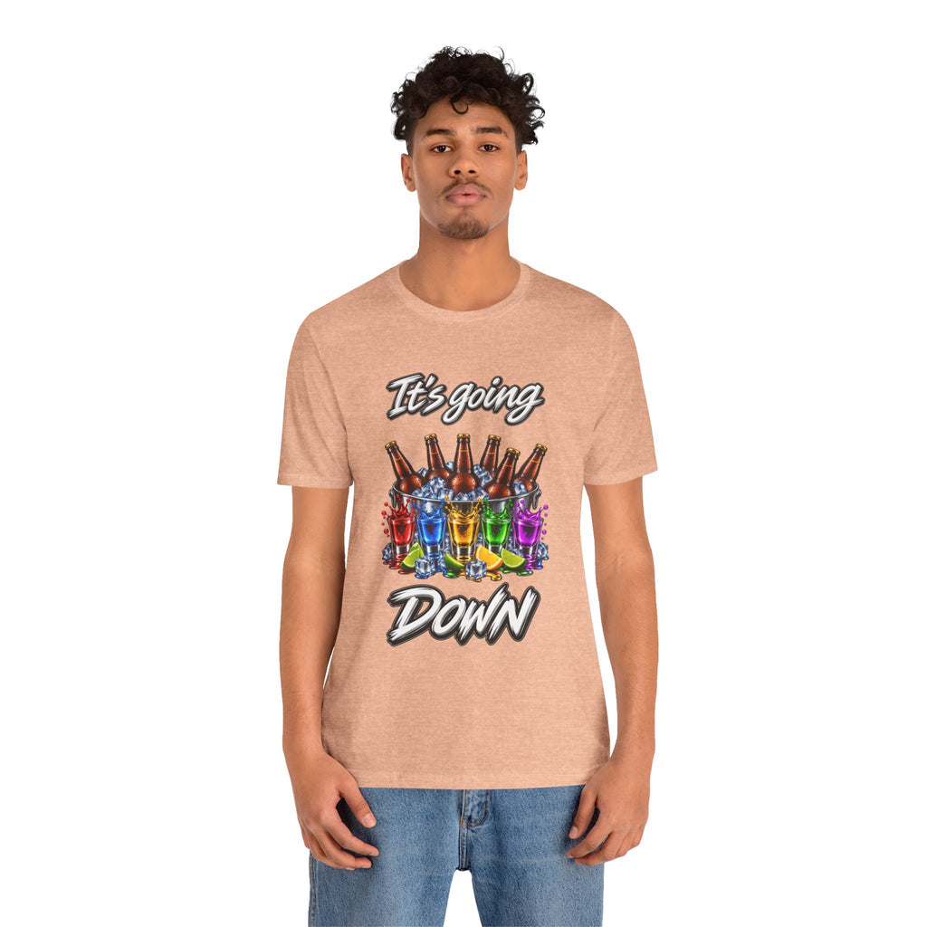 It's Going Down Party T-Shirt — Colorful Bottles and Shots