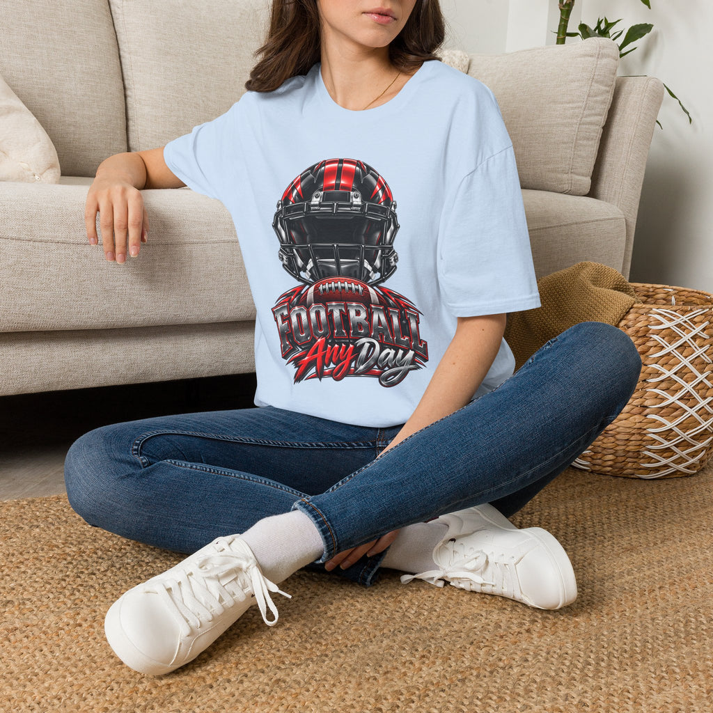Football Any Day T-Shirt — Helmet Graphic Tee for Football Fans