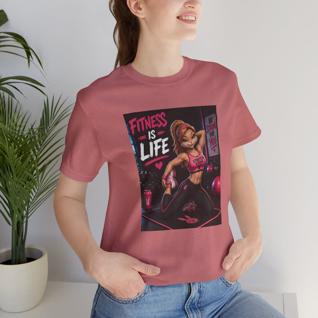 Fitness Is Life Tee — Motivational Gym Workout T-Shirt for Women