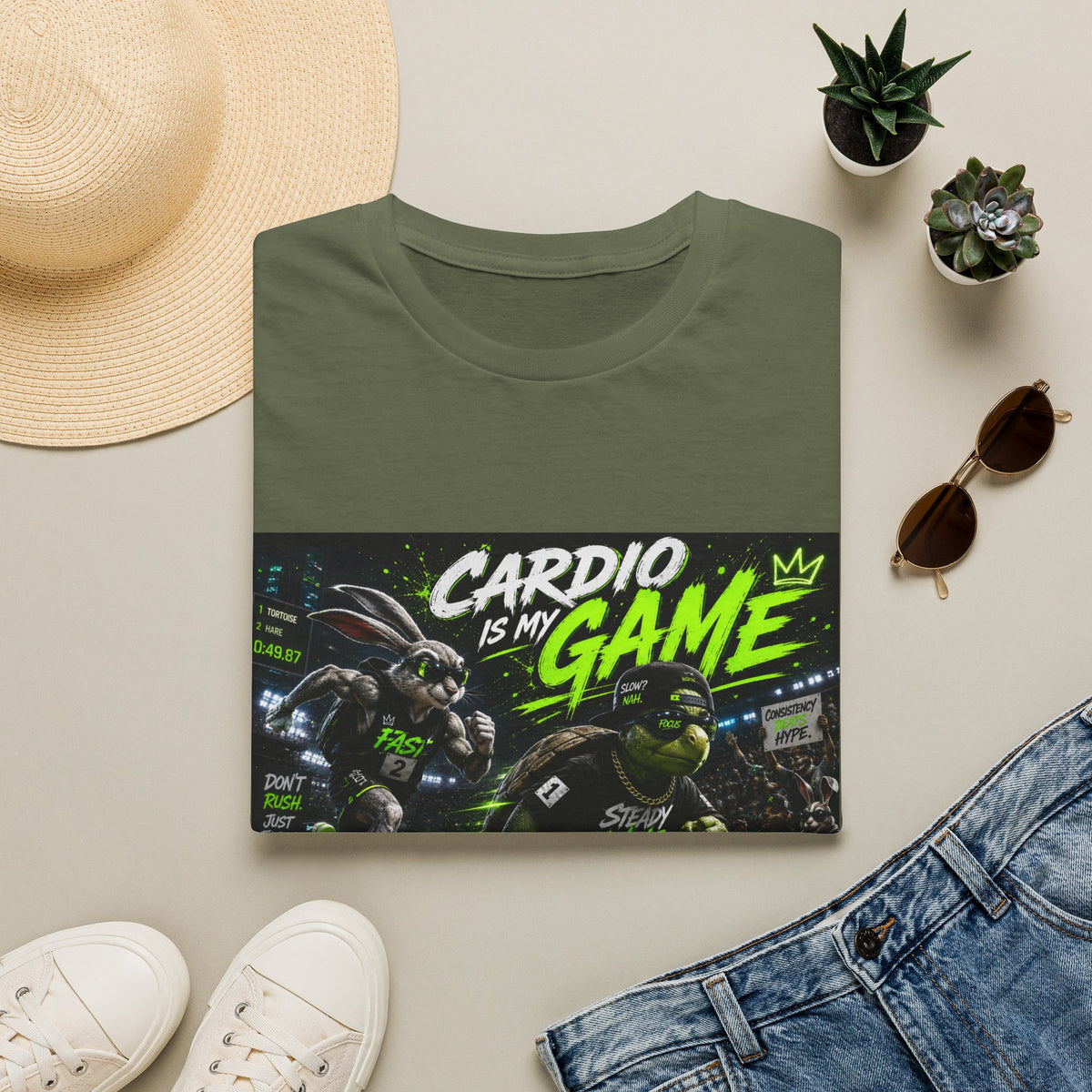 Cardio Is My Game T-Shirt — Neon Fitness Gamer Tee