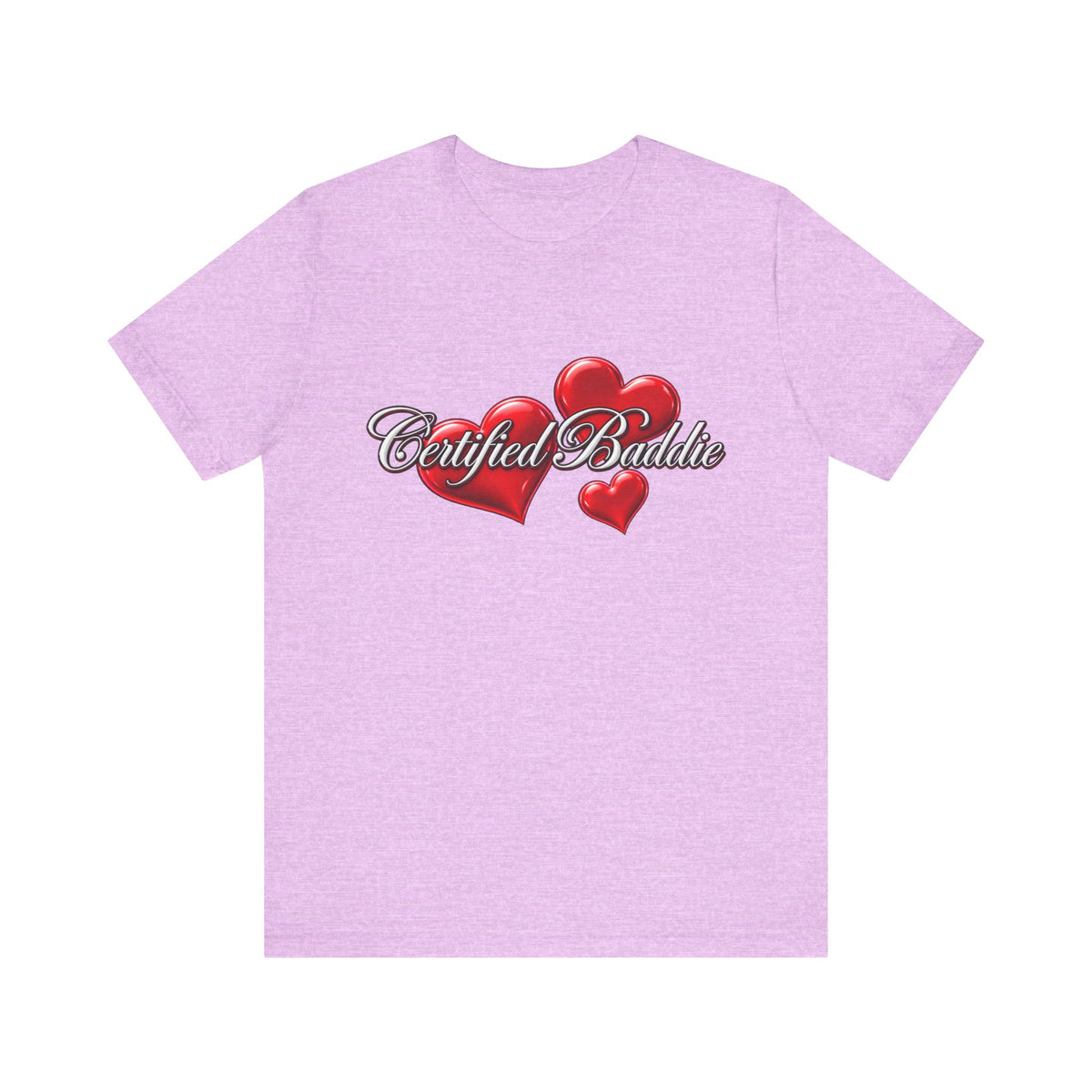 "Certified Baddie" Red Hearts Graphic Tee