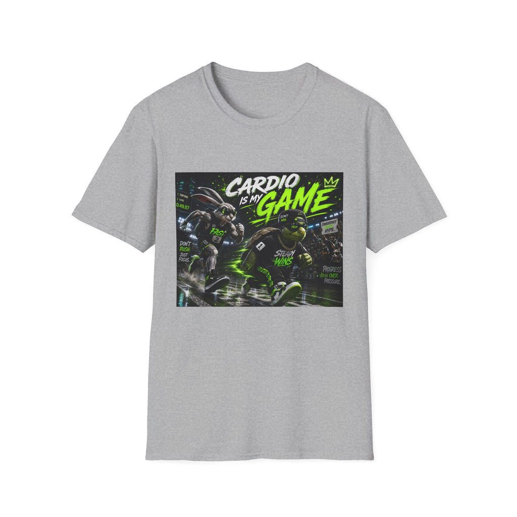 Cardio Is My Game T-Shirt — Neon Fitness Gamer Tee