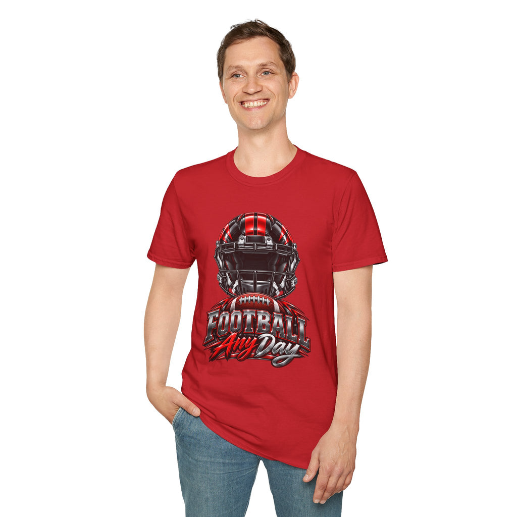 Football Any Day T-Shirt — Helmet Graphic Tee for Football Fans